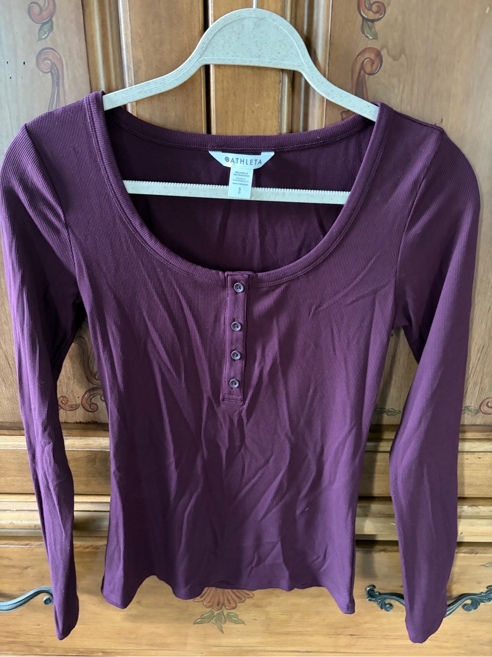 Athleta Long-Sleeve Scoop Henley in Plum